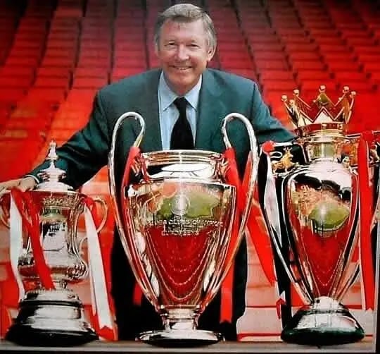 Alex Ferguson with the treble (Photo credit: hubpage)