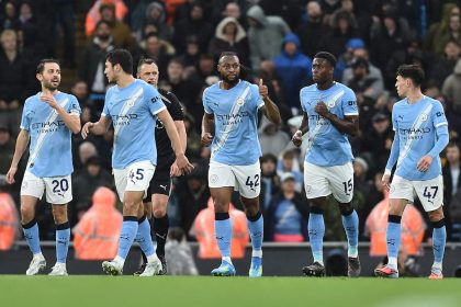 Semenyo and Manchester city players (Photo credit: Ben Jacobs)