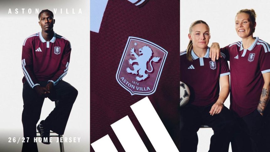 Aston Villa Unveil 1960s-Inspired 2026/27 Home Kit After Historic Season (Photo credit: Aston villa media)