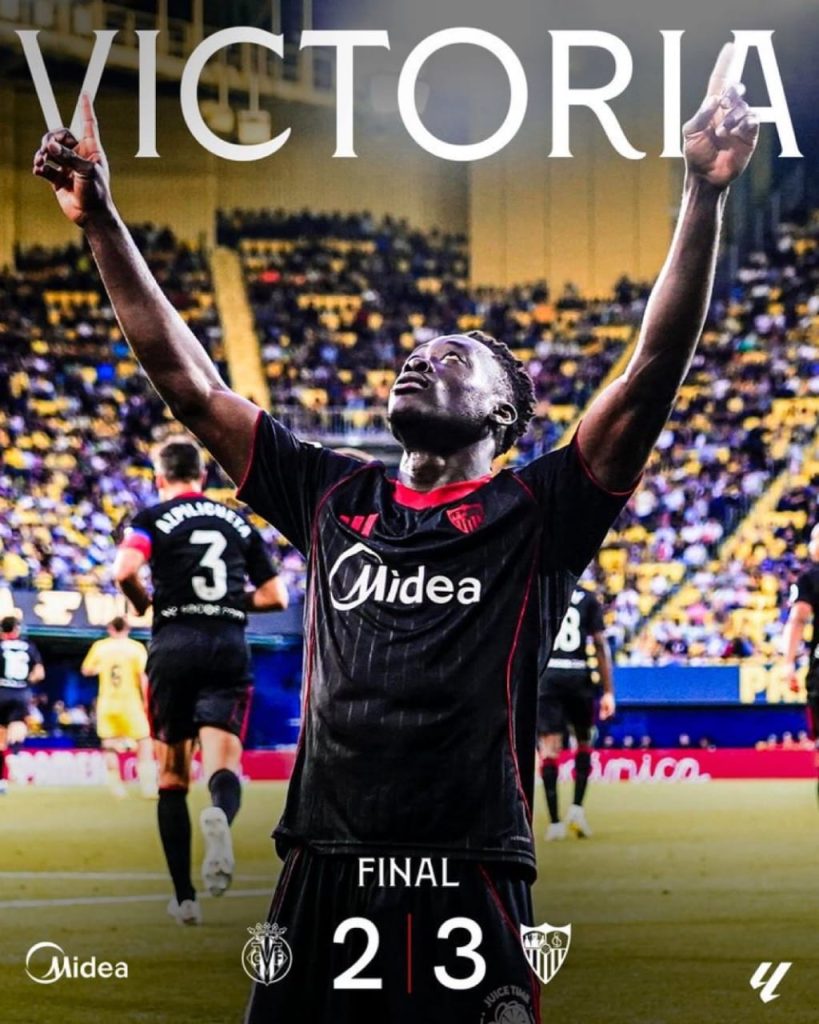 Sevilla FC boosted their La Liga survival hopes with a thrilling 3–2 comeback victory over Villarreal (Photo credit: Sevilla media)