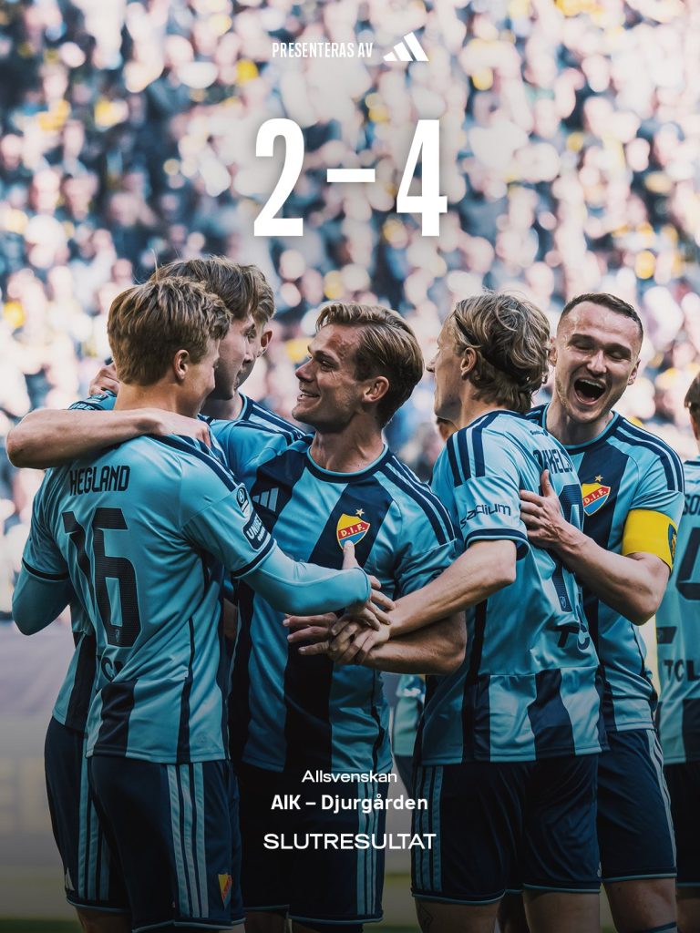 AIK Fotboll lose 4-2 at home to Djurgårdens IF - Photo Credit : Djurgårdens IF, X