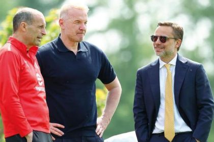 Allegri, CEO Furlani, Director Tare and Chief Scout Moncada - Photo Credit : Fabrizio Romano, X