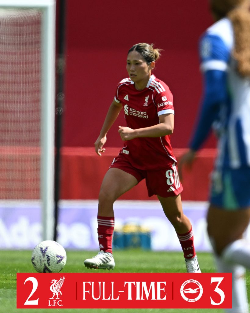 Brighton & Hove Albion Women football club complete a dramatic comeback from 2-0 down to defeat Liverpool FC Women 3-2 - Photo Credit :  Liverpool FC Women, X