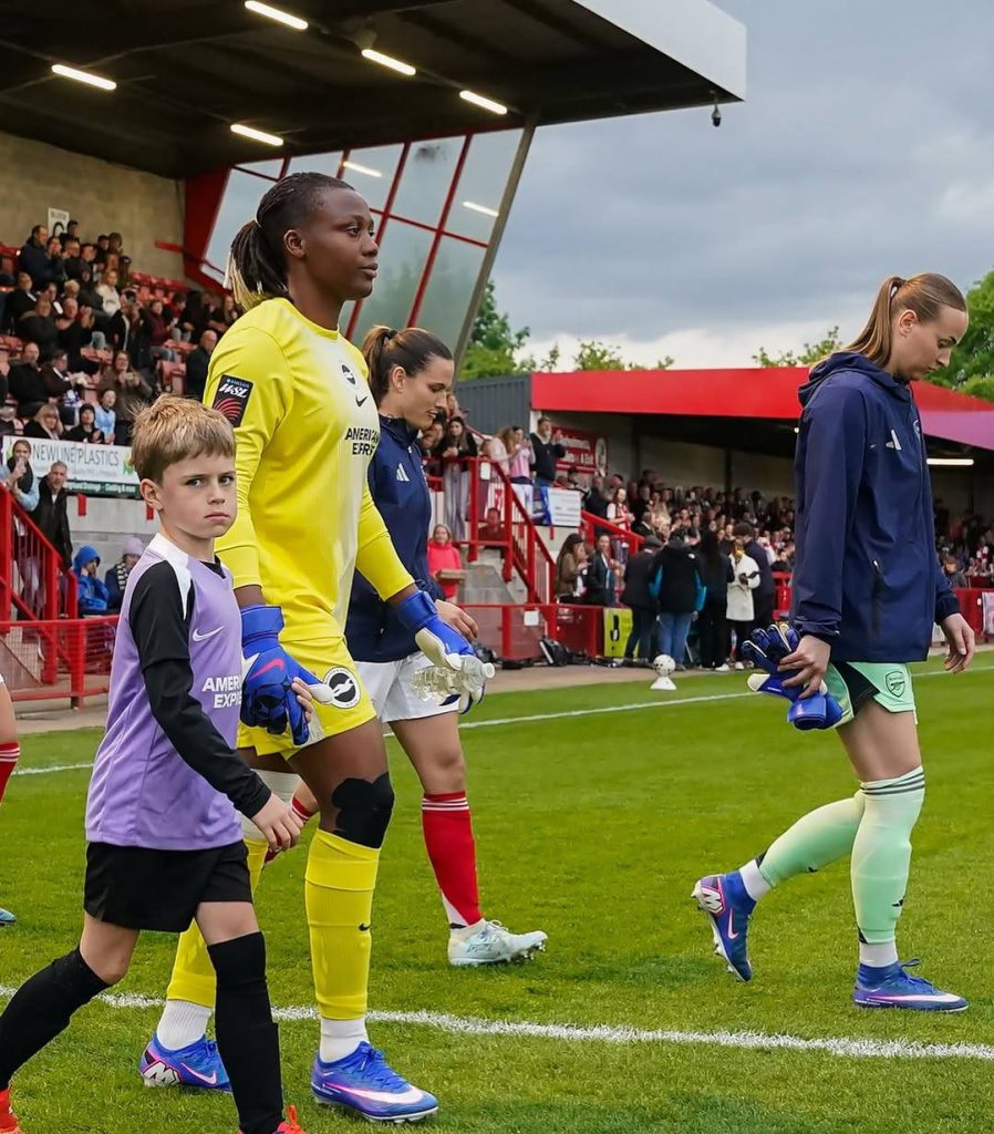 Chiamaka Nnadozie in action As Brighton End Arsenal’s WSL Title Hopes - Photo Credit - Julie Sports