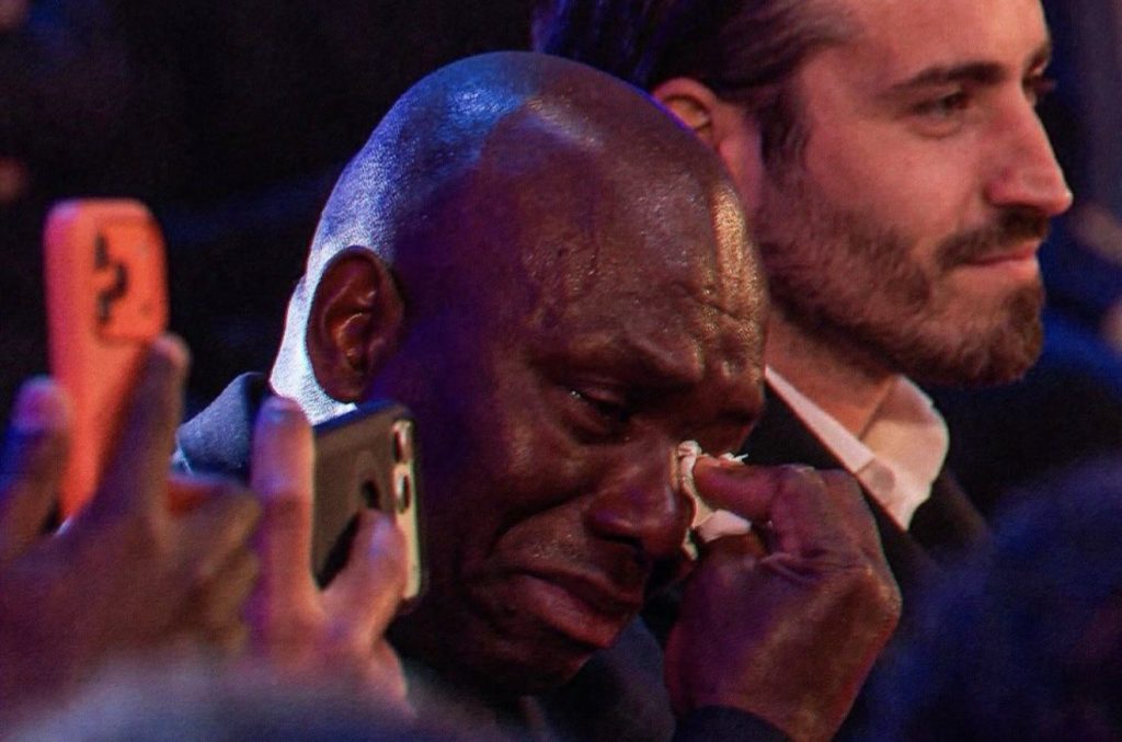 Doué’s father, Maho Doué, was seen visibly emotional while watching his son receive back to back Ligue1 Best Young Player of the Season Award - Photo Credit : Fabrizio Romano, X