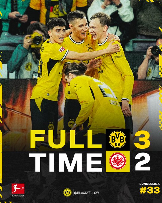 dortmund 3-2 frankfurt. (photo credit: dortmund via x)