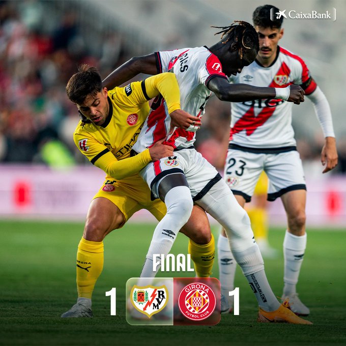 FT: Rayo 1-1 Girona (photo credit: espana via x)