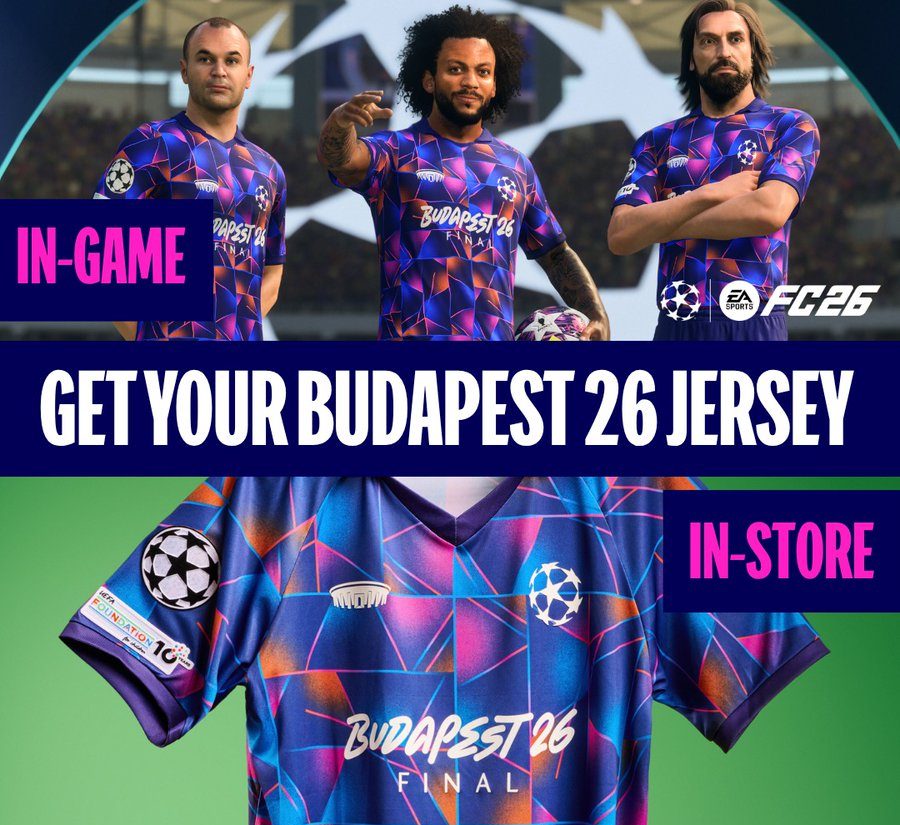 UEFA Champions League unveil theBudapest 26 jersey ahead of the 2025/26 Champions League final- Photo credit: UEFA media