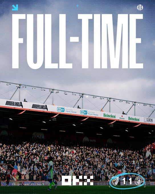 bournemouth 1-1 man city. (photo credit: man city via x)