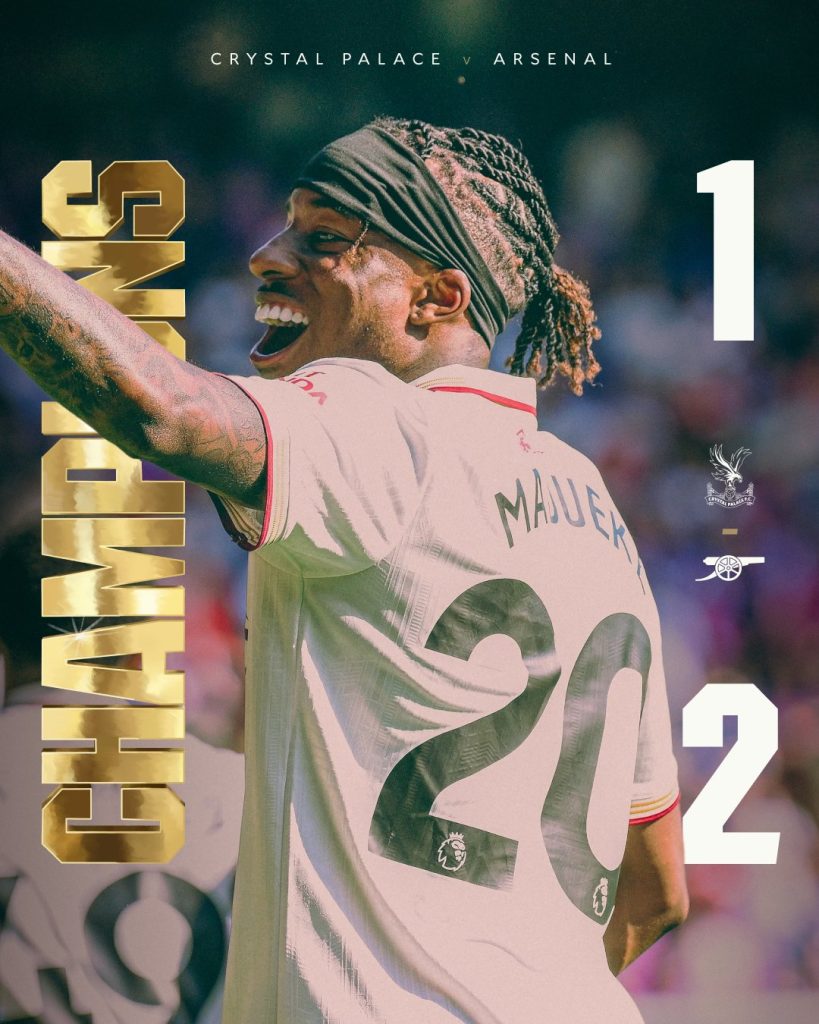Arsenal End Title-Winning Campaign With 2-1 Victory Over Crystal Palace [photo credit: arsenal media]