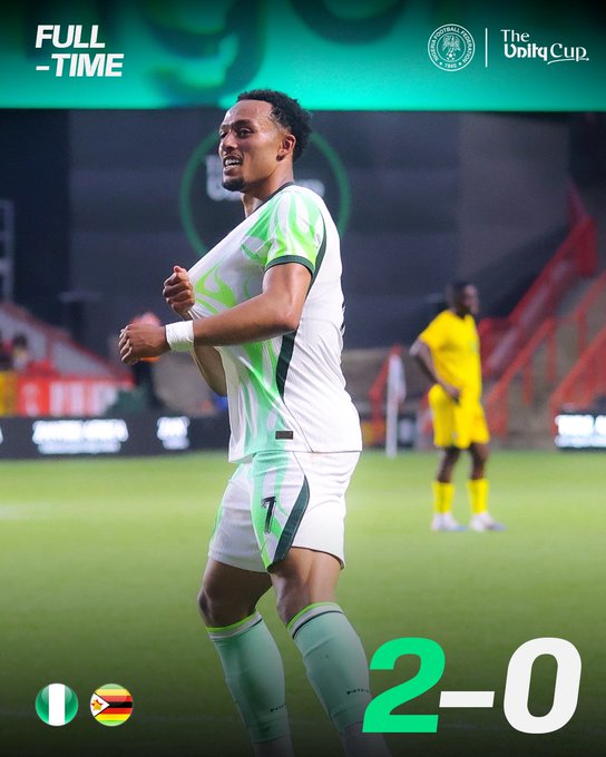 Femi Azeez announced himself in style with a brilliant brace as Nigeria defeated Zimbabwe 2-0 in London