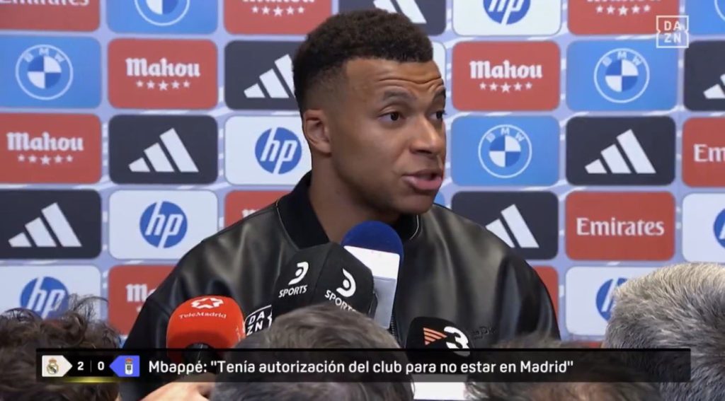 Kylian Mbappé during a press Conference - Photo Credit : Fabrizio Romano, X