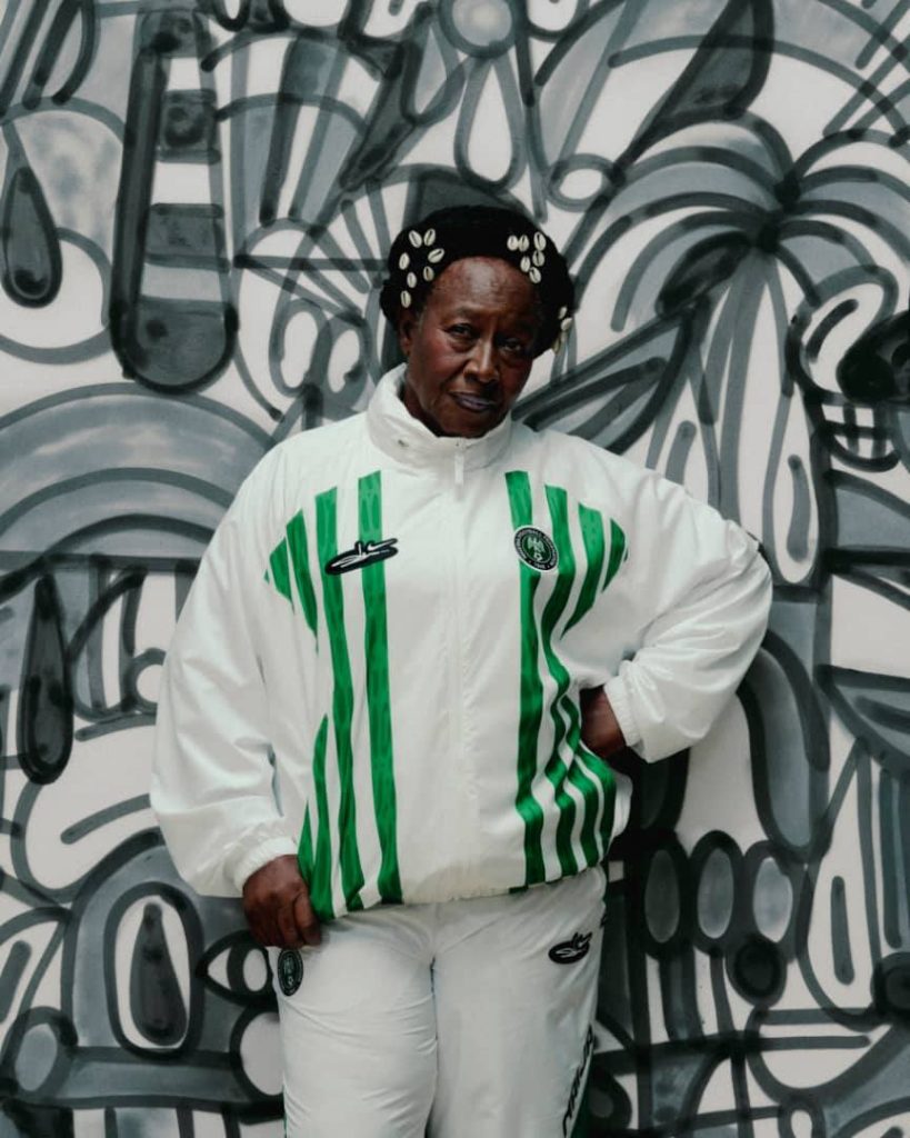 Patience Ozokwo Models New 2026 Super Eagles Streetwear Jersey Designed by Slawn and Nike - Photo Credit : Patience Ozokwo, Facebook