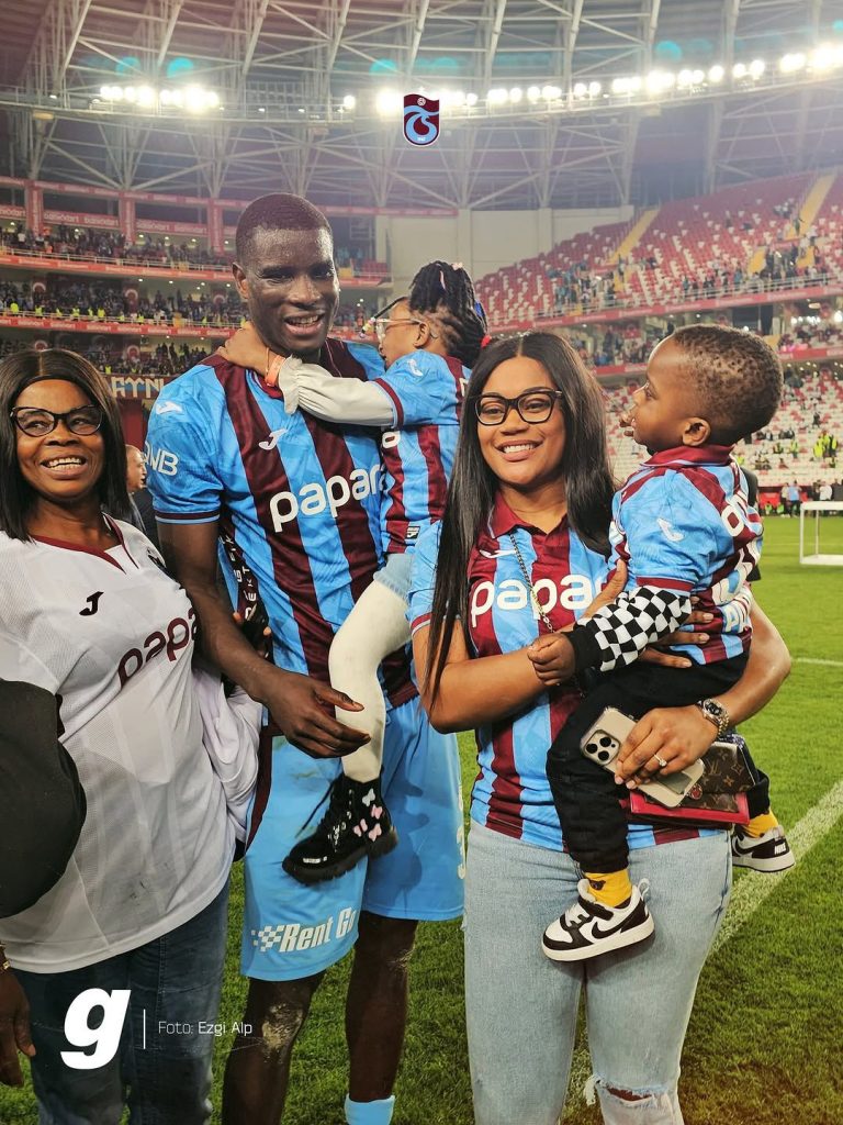 Paul Onuachu’s mum after Trabzonspor’s Turkish Cup triumph last night - Photo Credit : Julie Sports
