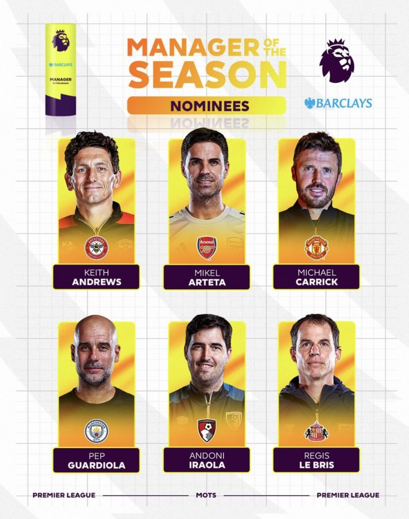 Premier League Manager Of The Season Nominees Lists For 2025:26 - Photo Credit : Fabrizio Romano, X