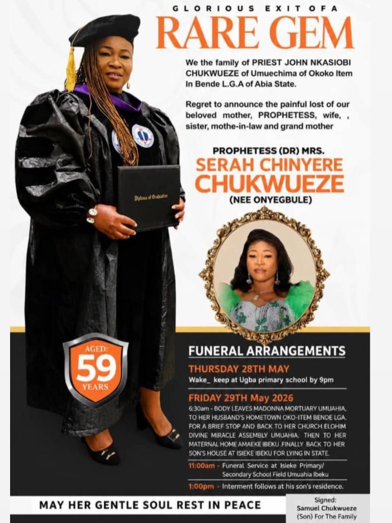 Samuel Chukwueze Announces Funeral Arrangements for His Late Mother, Prophetess Serah Chinyere Chukwueze - Photo Credit : Julie Sports