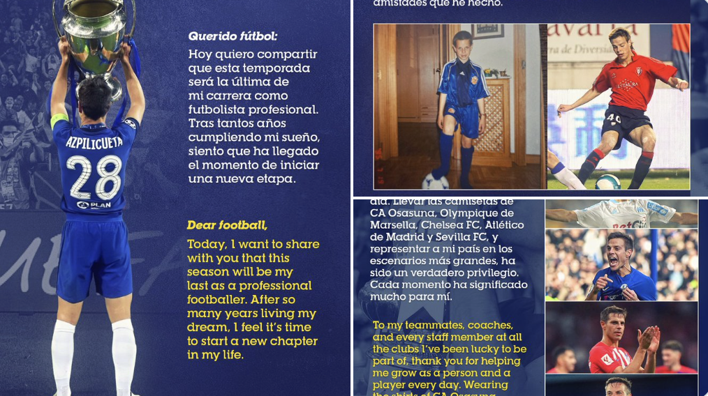 César Azpilicueta Announces Retirement After 20‑Year Career Marked by Leadership and Loyalty - Photo Credit : Softfootball Media