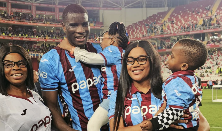 Paul Onuachu’s mum after Trabzonspor’s Turkish Cup triumph last night - Photo Credit : Julie Sports