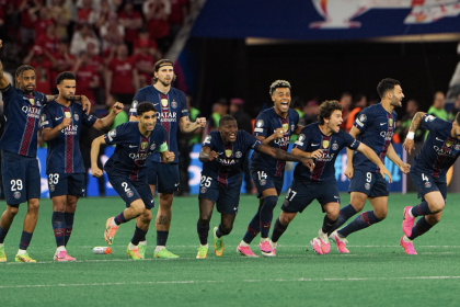 pSG players, rejoicing as PSG Win the Champions League After Dramatic 4–3 Penalty Shootout Against Arsenal - Photo Credit : Arsernal, Paris saint Germain, X