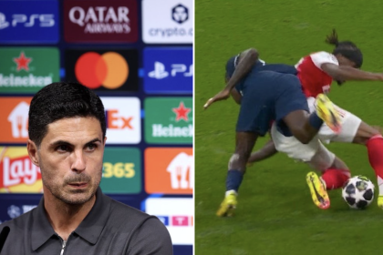 Mikel Arteta has speaking about the tackle on Noni Madueke during Arsenal loss to PSG in the 2025/26 champions league final - Photo Credit : Fabrizio Romano, X