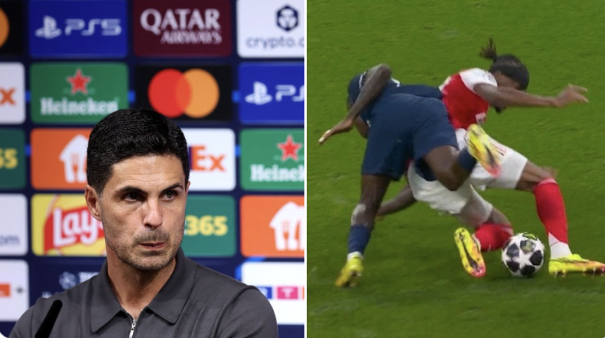 Mikel Arteta has speaking about the tackle on Noni Madueke during Arsenal loss to PSG in the 2025/26 champions league final - Photo Credit : Fabrizio Romano, X