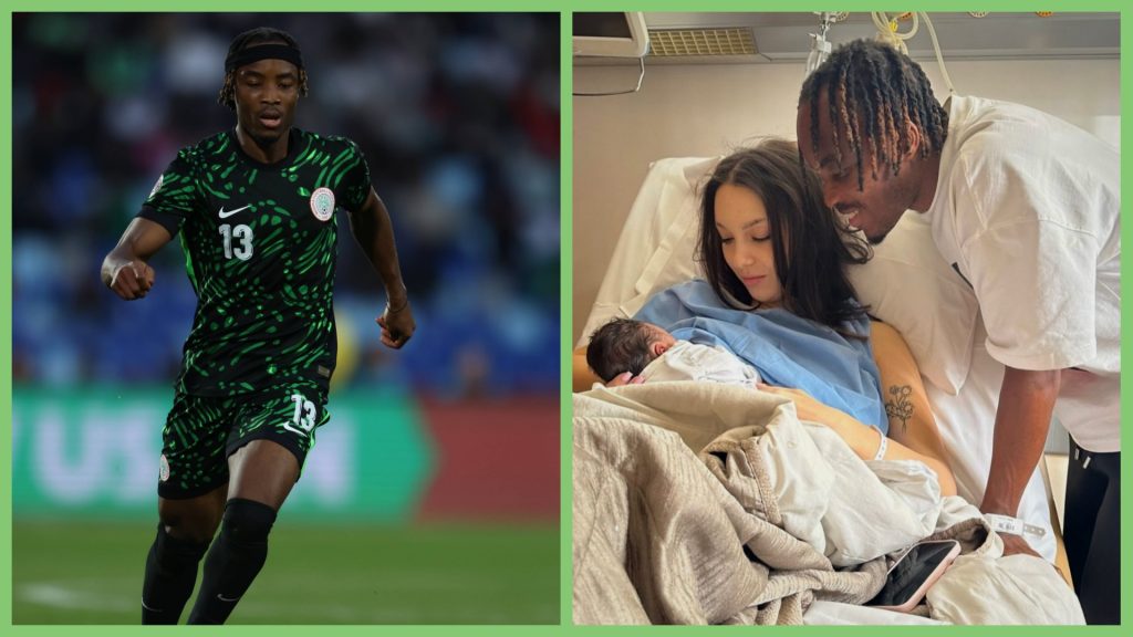 Super Eagles defender Bruno Onyemaechi has announced the birth of his first child with his Portuguese partner, Ines Fontes - Photo Credit : Footy Naija, Facebook