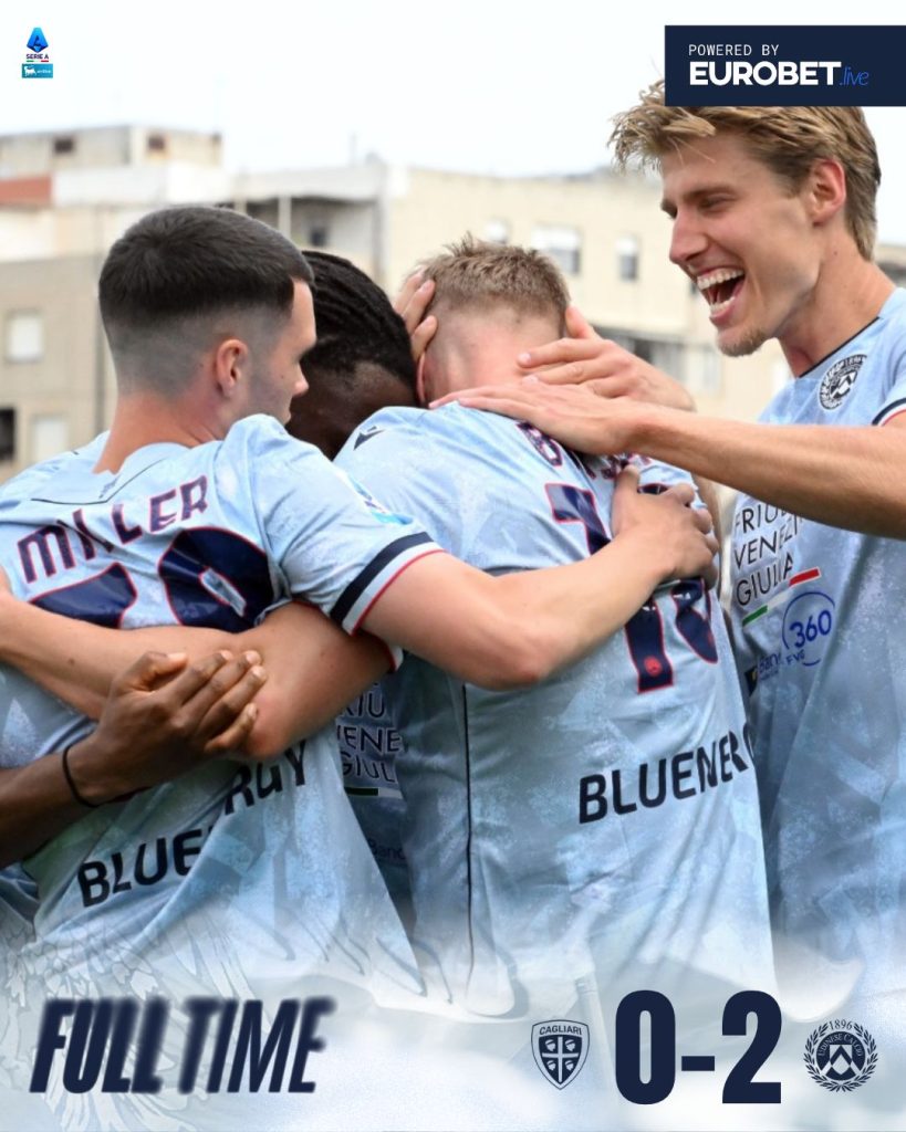 Udinese Calcio defeate cagliari away 2-0 in italian Serie A - Photo Credit : Udinese Calcio, X