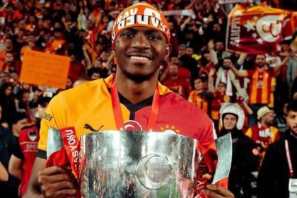 Victor Osimhen celebreating wining the Turkish Süper Lig Title - Photo Credit : fanstribehq