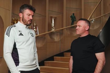 Carrick and Rooney interview (Photo credit: Manchester United news media)