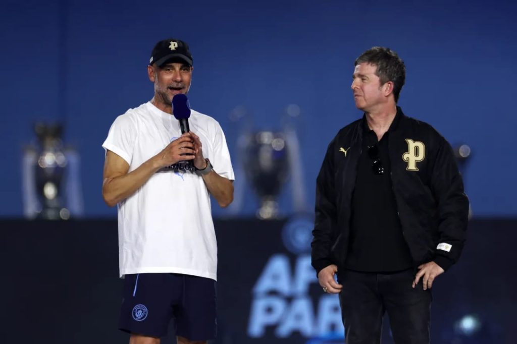 Pep Guardiola and Noel (Photo creidt: Manchester city media)