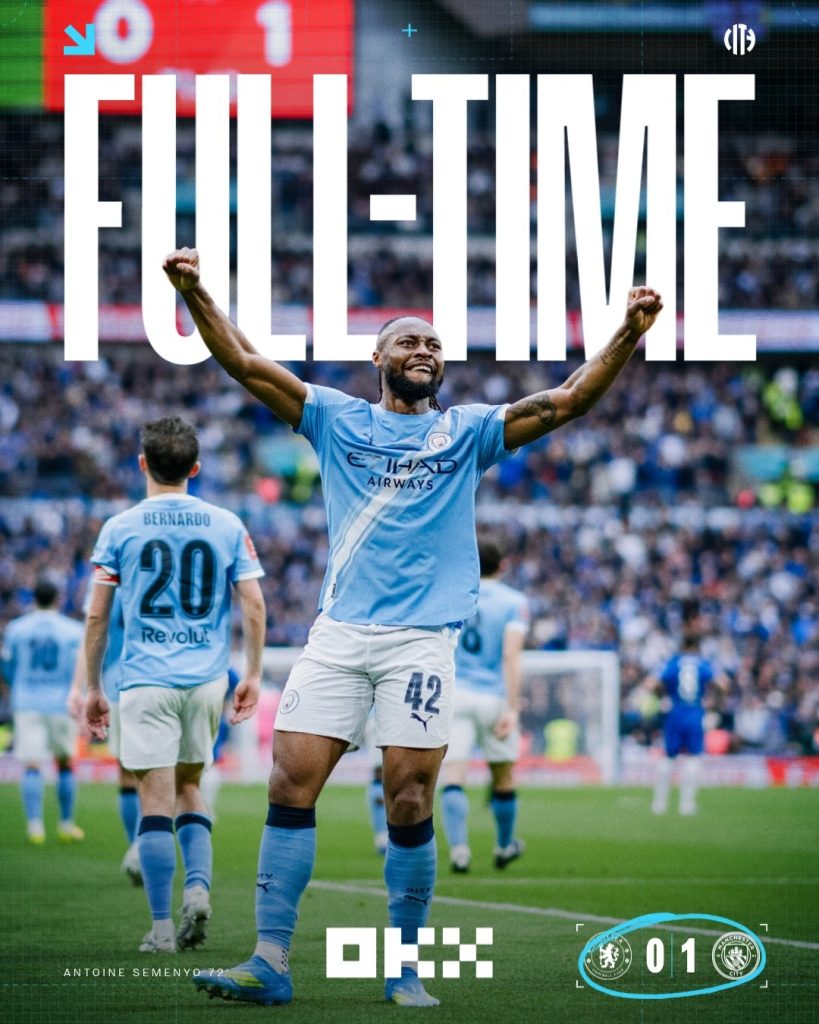 Man city 1-0 Chelsea. (Photo credit: Manchester city via x)