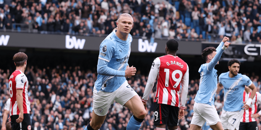 Man city 3-0 brentford. (photo credit: onefootball media)