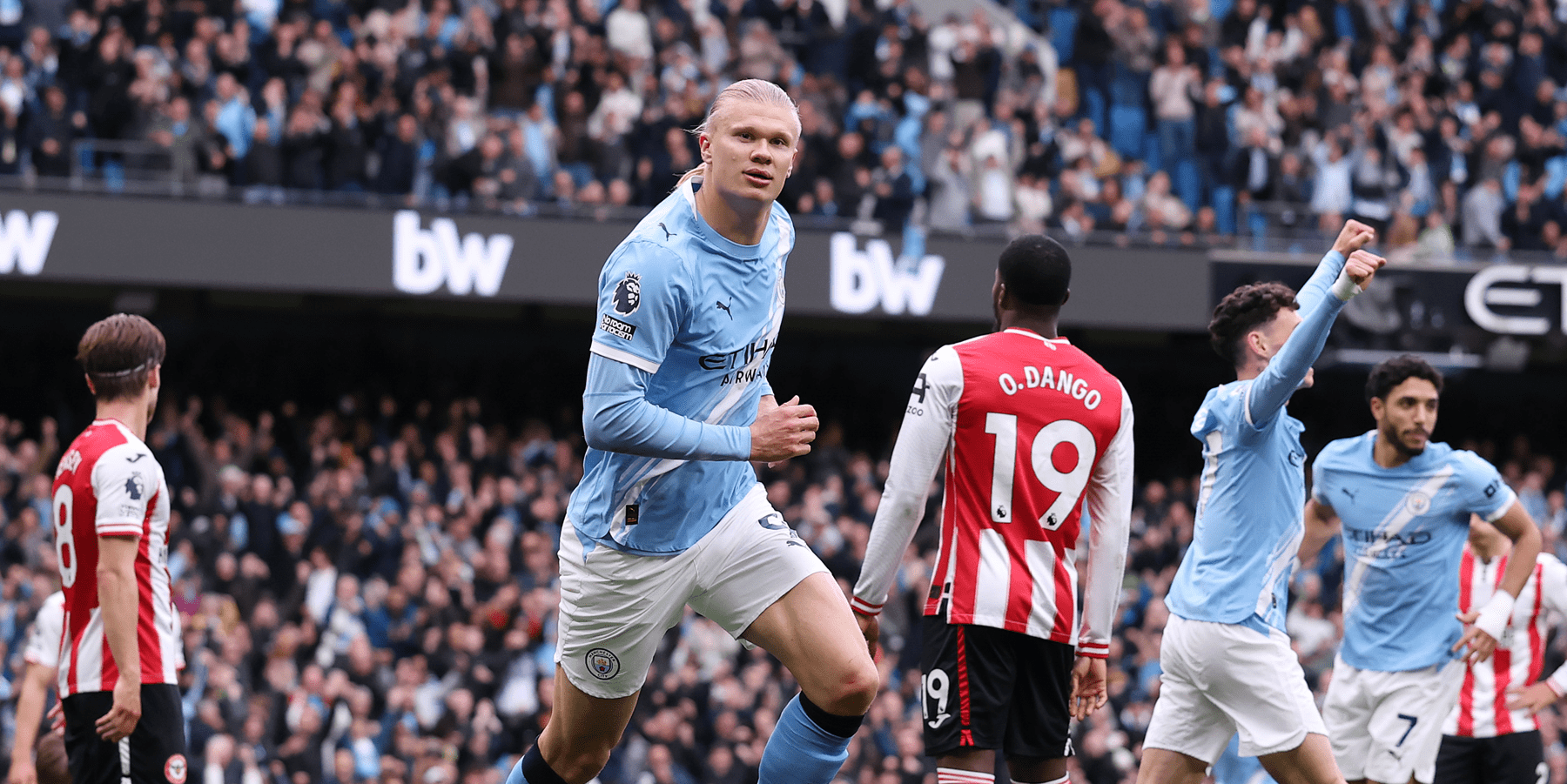 Man city 3-0 brentford. (photo credit: onefootball media)