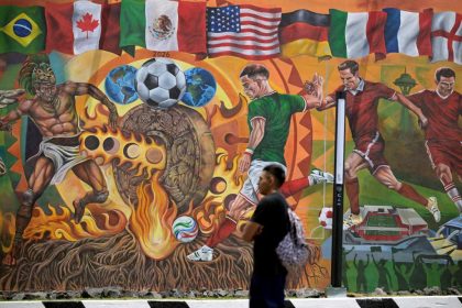 Mexico showcase artwork for the world Cup (Photo credit: FIFA media)
