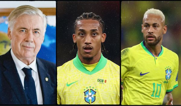 Carlo Ancelotti João Pedro and Neymar Junior - Photo Credit : Softfootball Media