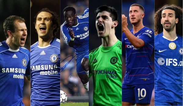 Chelsea Players Who Moved to Real Madrid Between 2007 and 2026, Arjen Robben, Ricardo Carvalho, Michael Essien, Thibaut Courtois, Eden Hazard & Marc Cucurella - Photo Credit : Softfootball Media