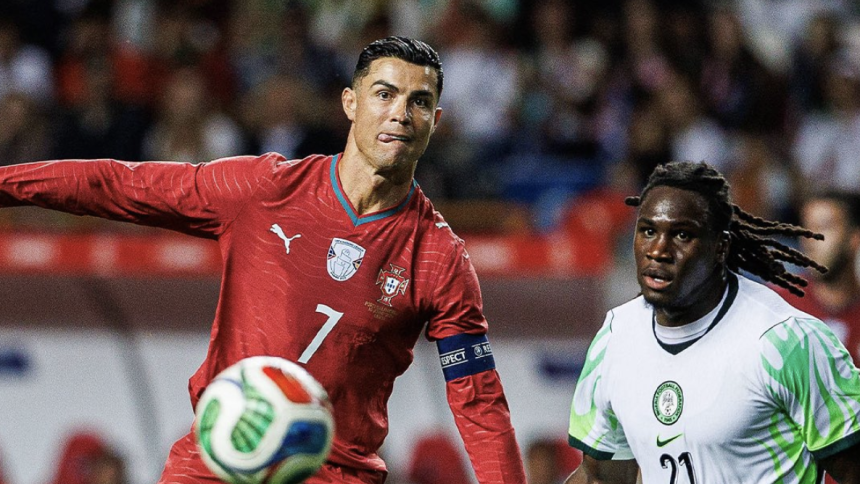 Cristiano Ronaldo & Cavin Bassey during Nigeria Vs portugal international friendlies - Photo Credit : Super Eagles, X