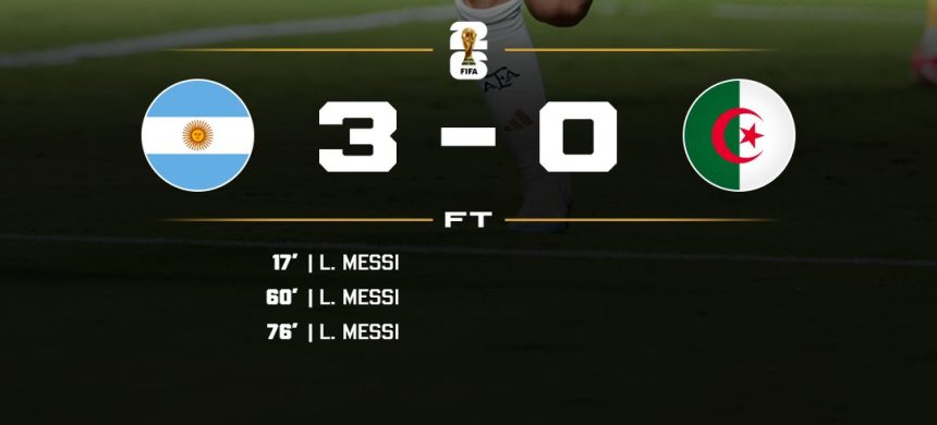 Argentina beat Algeria 3-0- Photo credit: X media