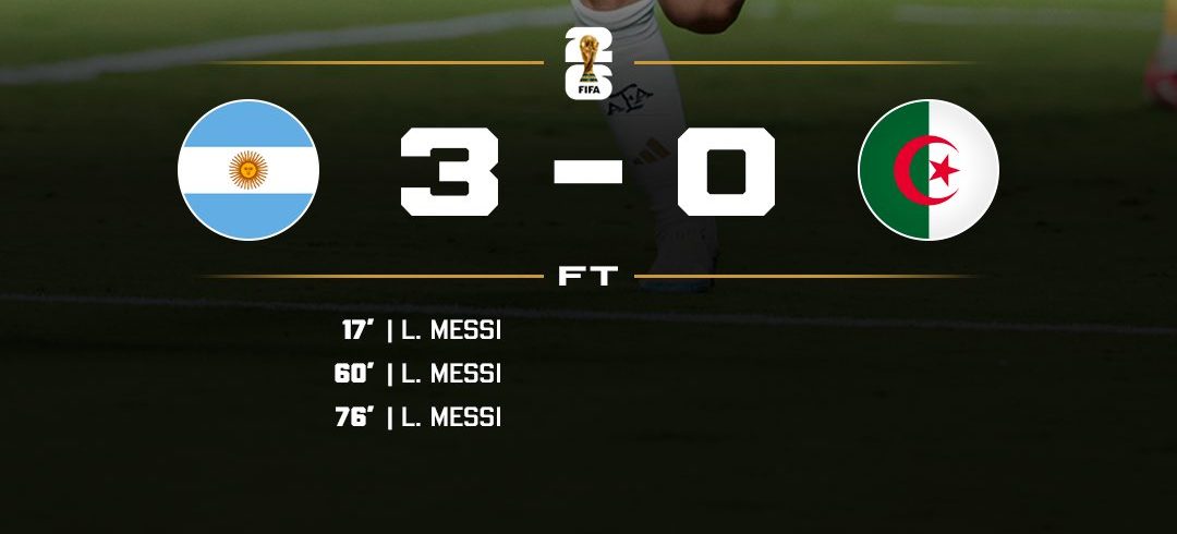 Argentina beat Algeria 3-0- Photo credit: X media