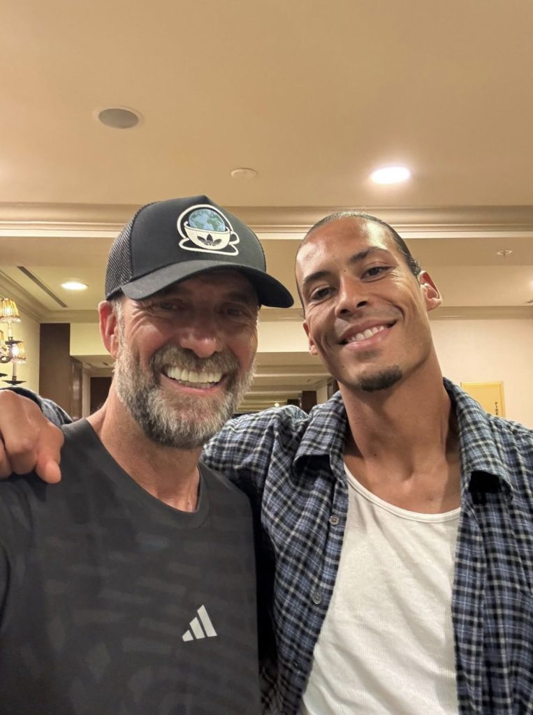 Jürgen Klopp and Virgil van Dijk reunite in the US at the World Cup- Photo credit: Fabrizio Romano via X
