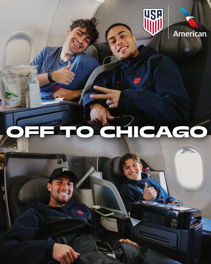 US national team players travelling to Chicago- Photo credit: US media