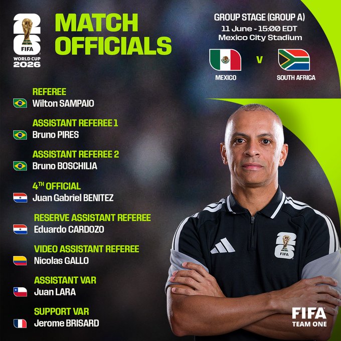 FIFA appoints match officials for the opening four matches of the 2026 FIFA World Cup- Photo credit: FIFA media