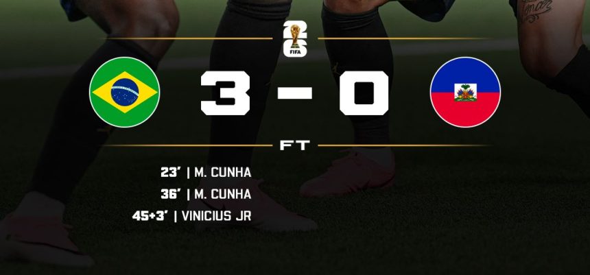 Brazil beat Haiti 3-0- Photo credit: X media