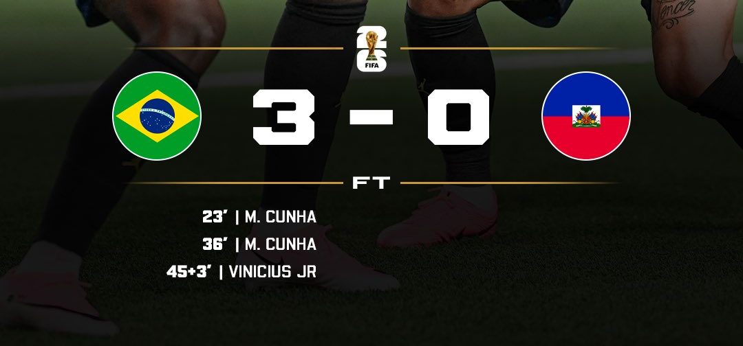 Brazil beat Haiti 3-0- Photo credit: X media