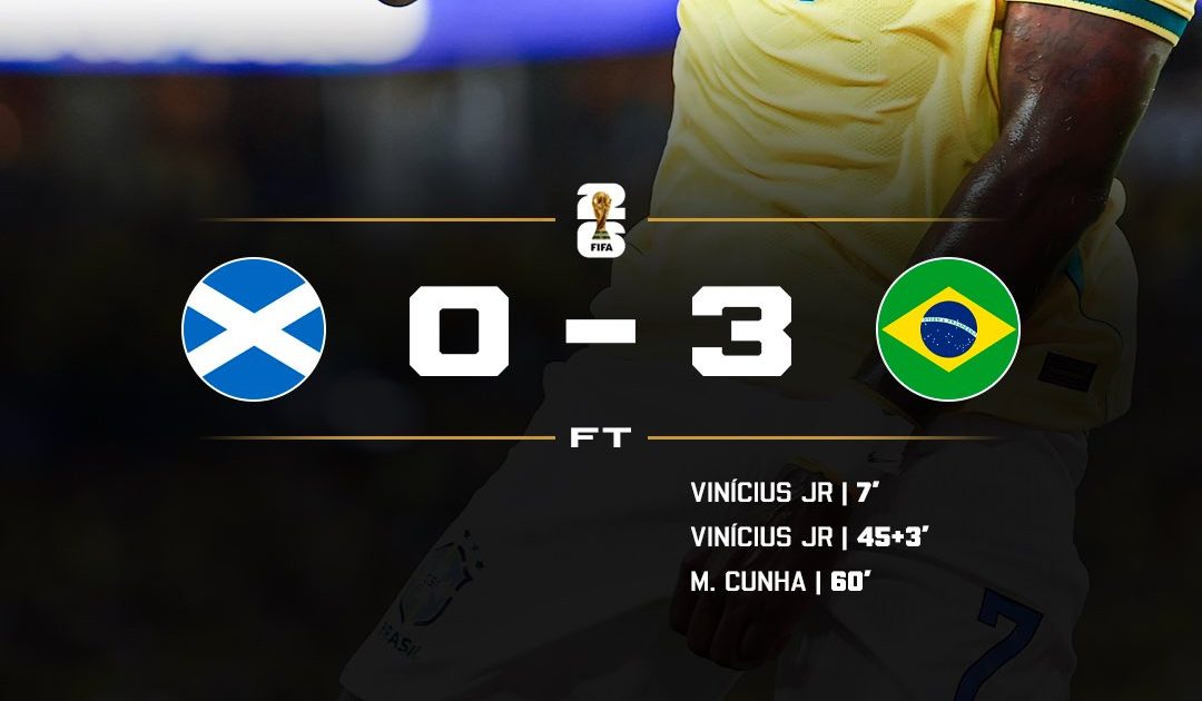 Brazil secured qualification to the Round of 32 at the 2026 FIFA World Cup after a convincing 3-0 victory over Scotland- Photo credit: X media