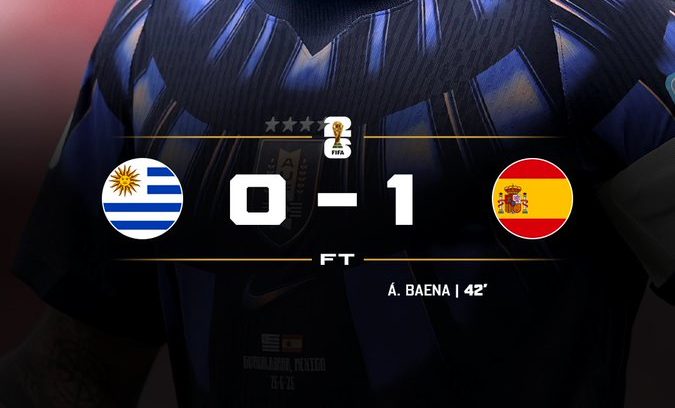 Spain beat Uruguay 1-0 to advance to the knockout stage of the 2026 World Cup- Photo credit: X media