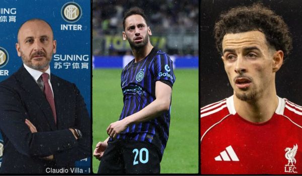 Inter Director Piero Ausilio, Çalhanoğlu & Curtis Jones - Photo Credit : Softfootball, Media