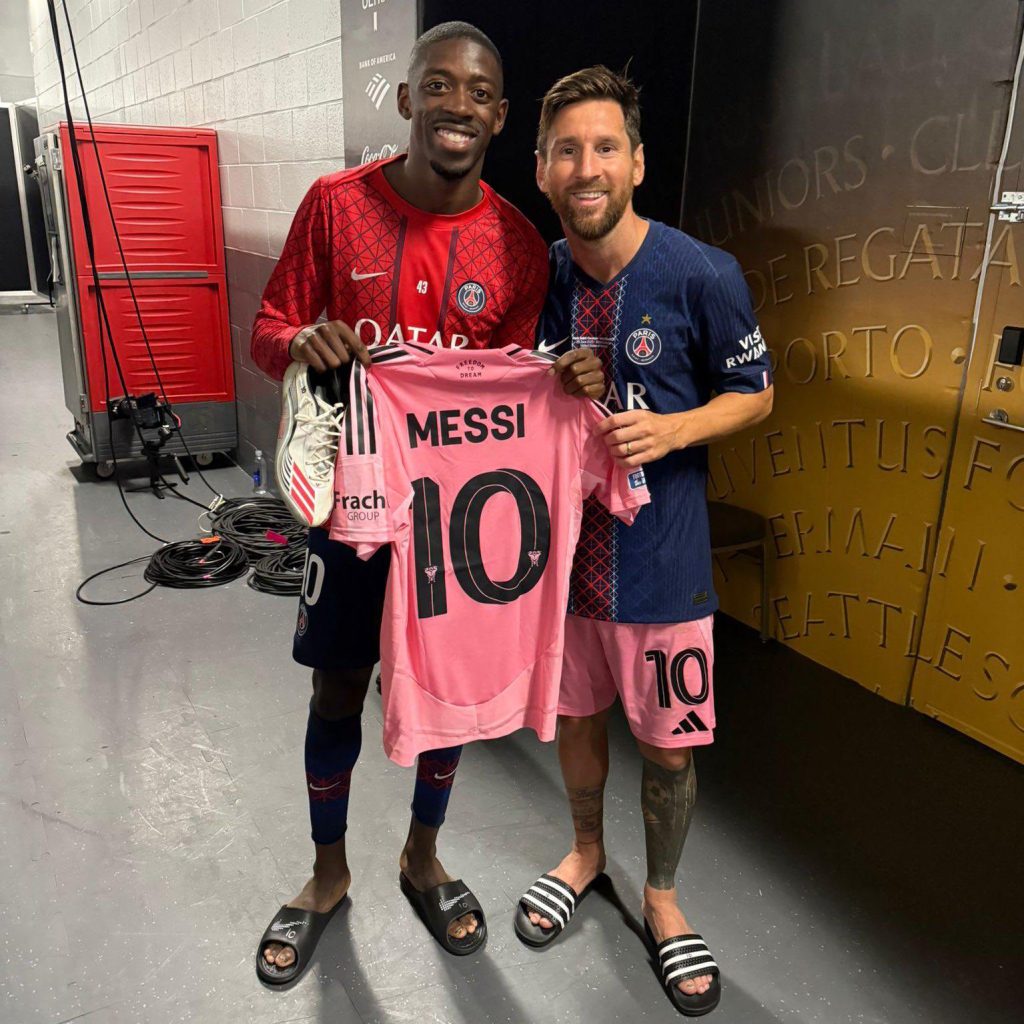 Ousmane Dembélé and Lionel Messi - Photo Credit : Fabrizio Romano, X