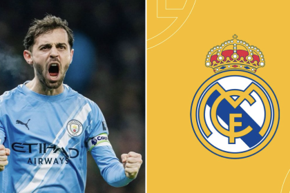 BERNARDO SILVA & REAL MADRID LOGO - Photo Credit : Fabrizio Romano, X