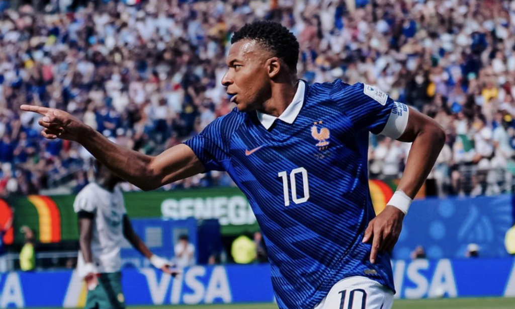 Kylian Mbappé rejoicing after scoring for France during France 3:1 win over senegal in the 2026 World cup - Photo Credit : Fifa, X